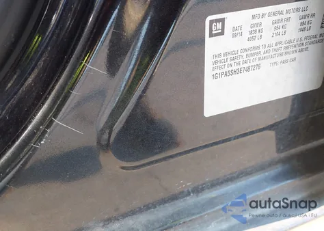 2014 Chevrolet Cruze Ls Auto из США, поврежденный, VIN 1G1PA5SH3E7487276